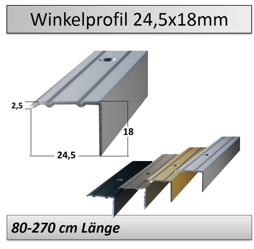 Braun Aluminium Treppenprofil 120cm Treppenkantenprofil Treppenwinkel Antirutsch 