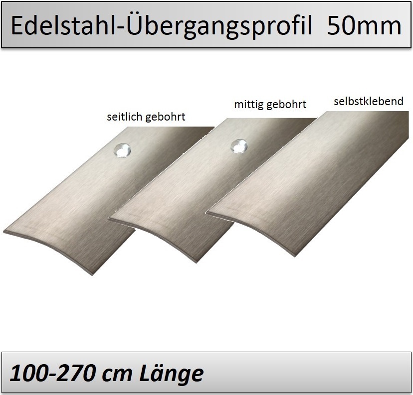 20mm Übergangsprofil Edelstahl poliert gebohrt 90 oder 100cm lang