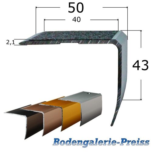 50x43mm Kombi-Treppenkante mit Antirutschband